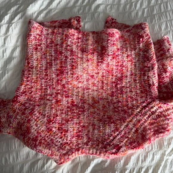 Sezane Emile cardigan multicolored pink orange alpaca wool blend sweater - Picture 9 of 14